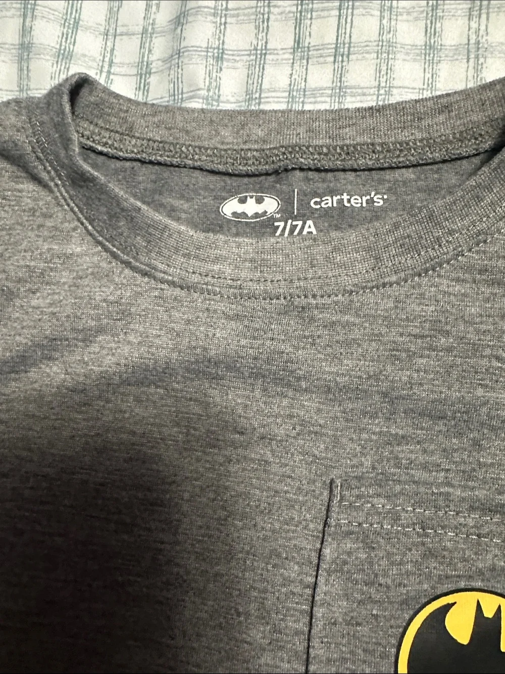 Carter's Gray & Black Batman Pocket Pajama Set with Yellow Logo